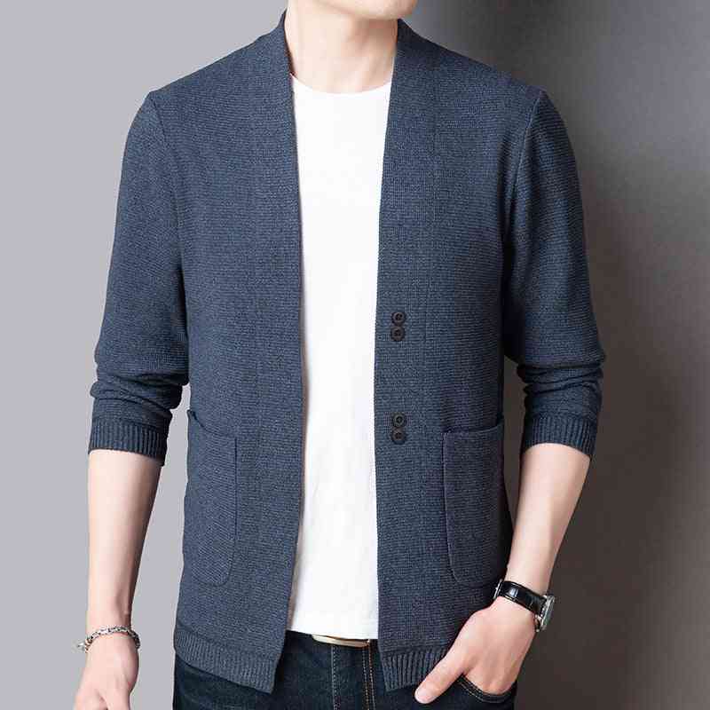 Pure Color Sweater Jacket Men's Autumn Thin Section - Kng inc. ®