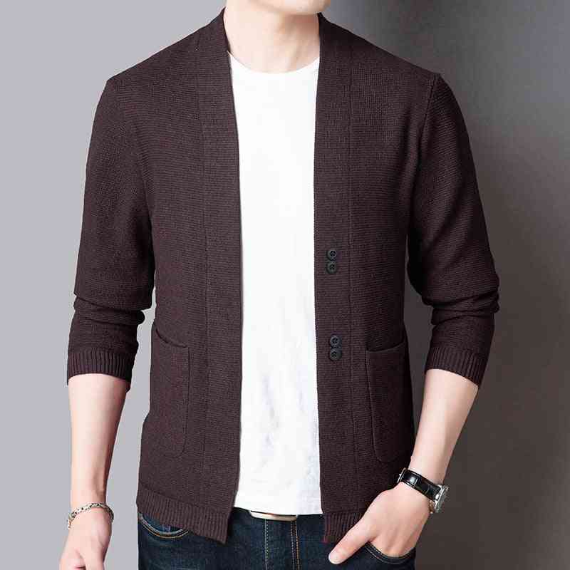 Pure Color Sweater Jacket Men's Autumn Thin Section - Kng inc. ®