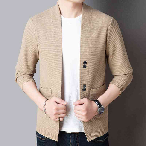 Pure Color Sweater Jacket Men's Autumn Thin Section - Kng inc. ®