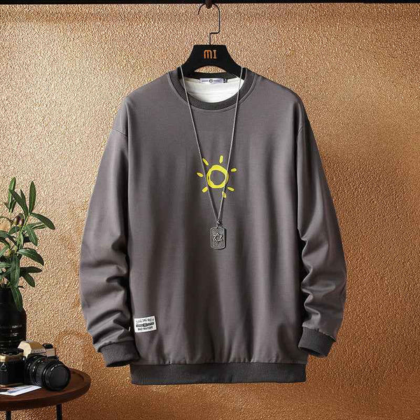 Japanese Autumn New Style Casual Printing Plus Size Sweater Trendy Young Men's Fashion Loose Long-sleeved Sweater Men's clothing - Kng inc. ®