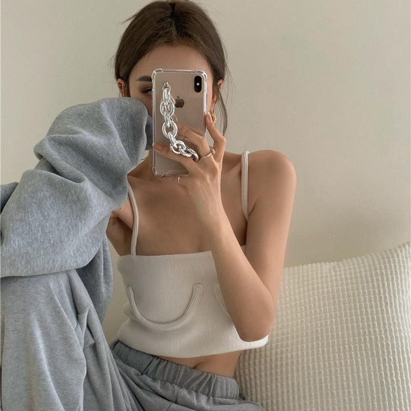 Syra Summer Slim Skinny Backless Crop top Casual Strap Vest Sexy Fashion Wild Short Woman Solid Clothes Ladies Tie Tops - Kng inc. ®