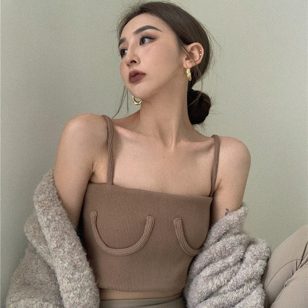Syra Summer Slim Skinny Backless Crop top Casual Strap Vest Sexy Fashion Wild Short Woman Solid Clothes Ladies Tie Tops - Kng inc. ®