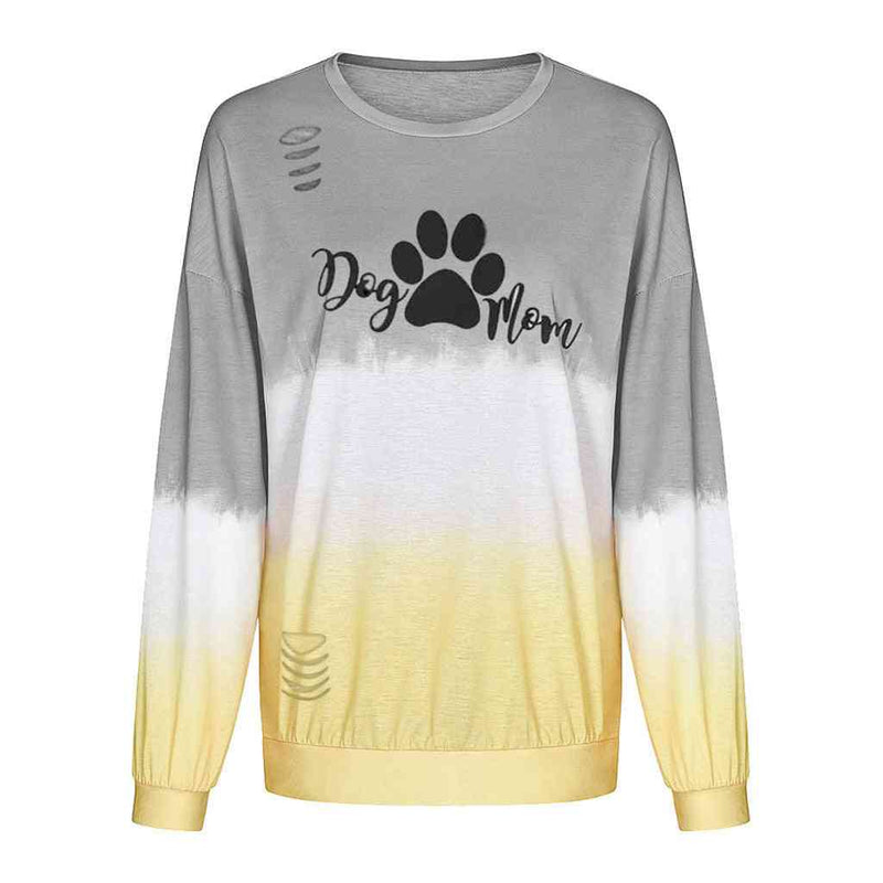 New Style Gradient Letter Print Plus Hole Long-sleeved Ladies Sweater - Kng inc. ®