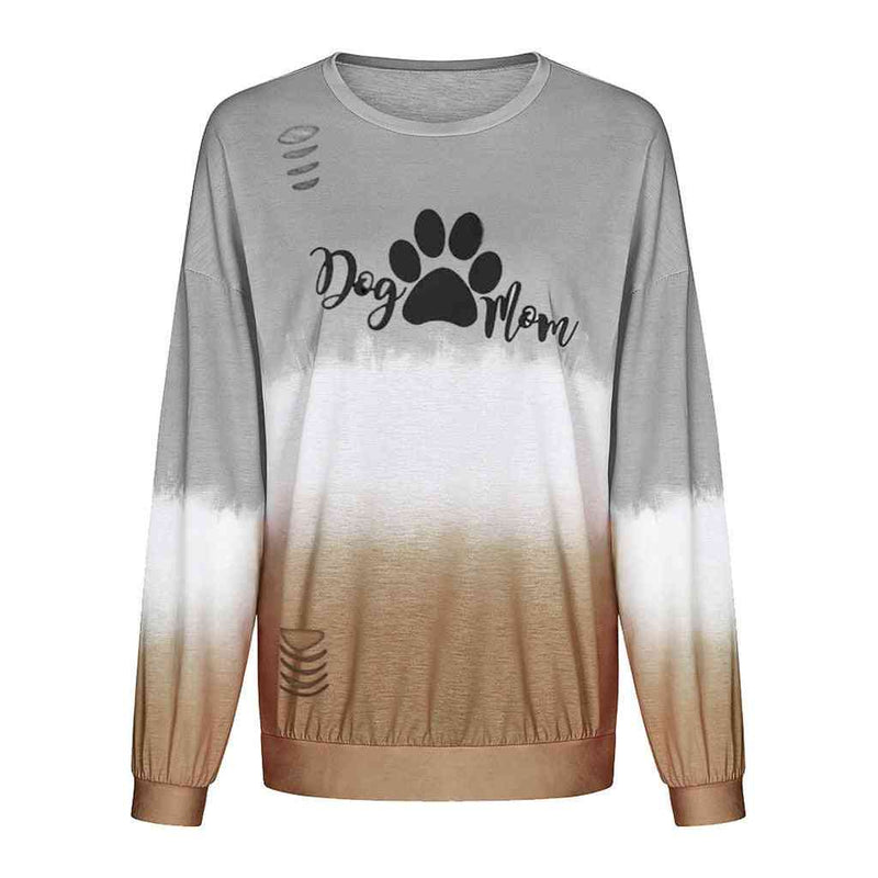 New Style Gradient Letter Print Plus Hole Long-sleeved Ladies Sweater - Kng inc. ®