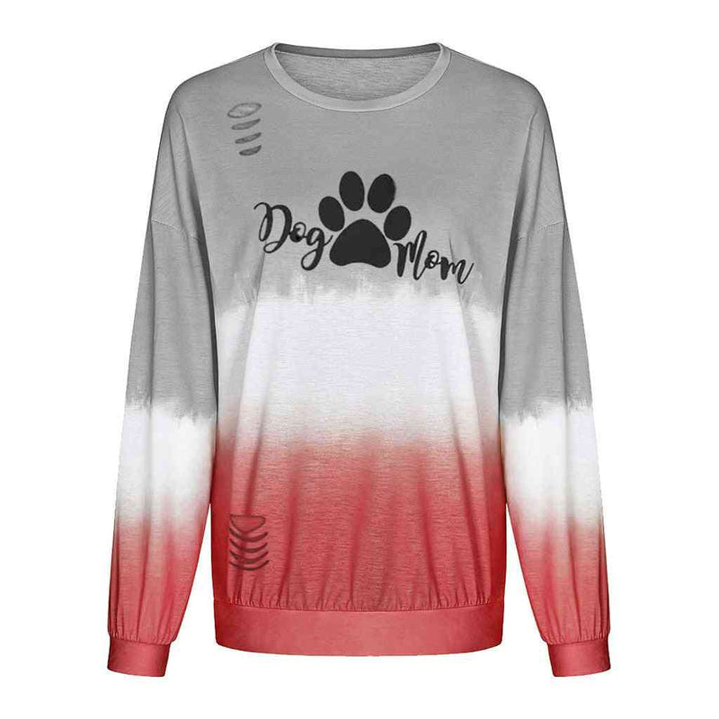 New Style Gradient Letter Print Plus Hole Long-sleeved Ladies Sweater - Kng inc. ®