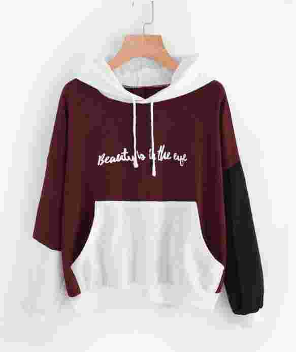 Explosive Color Matching Hooded Sweater Women - Kng inc. ®