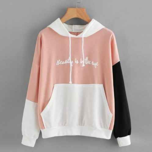Explosive Color Matching Hooded Sweater Women - Kng inc. ®