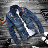 Fashion lapel men's denim jacket jacket men casual - Kng inc. ®