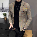 Fashion plaid casual suit men's slim jacket jacket - Kng inc. ®