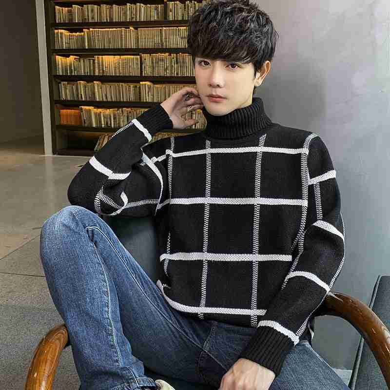 Turtleneck sweater men's knit sweater personality sweater - Kng inc. ®