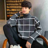 Turtleneck sweater men's knit sweater personality sweater - Kng inc. ®