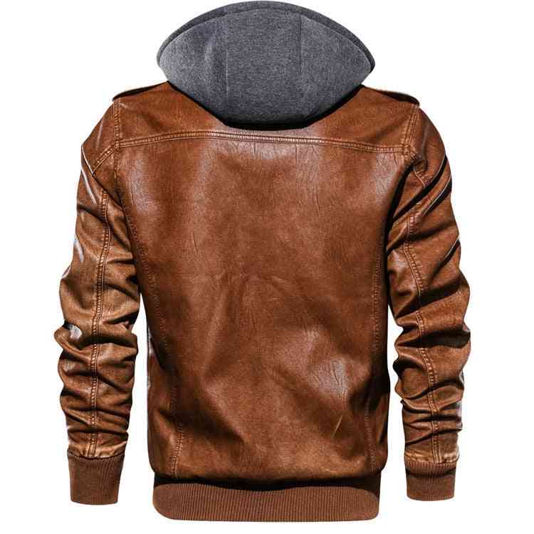 Men's hoodie PU jacket men's fashion motorcycle jacket - Kng inc. ®