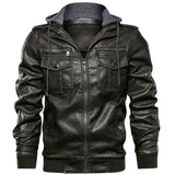 Men's hoodie PU jacket men's fashion motorcycle jacket - Kng inc. ®