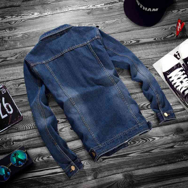 Fashion lapel men's denim jacket jacket men casual - Kng inc. ®