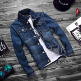 Fashion lapel men's denim jacket jacket men casual - Kng inc. ®