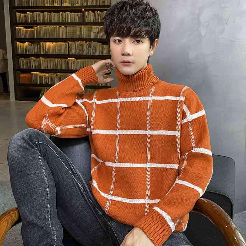 Turtleneck sweater men's knit sweater personality sweater - Kng inc. ®