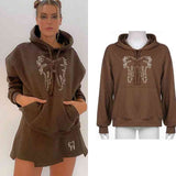 New women's European and American style retro brown mushroom embroidery loose round neck sweater women's casual pullover top - Kng inc. ®