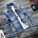 Fashion lapel men's denim jacket jacket men casual - Kng inc. ®